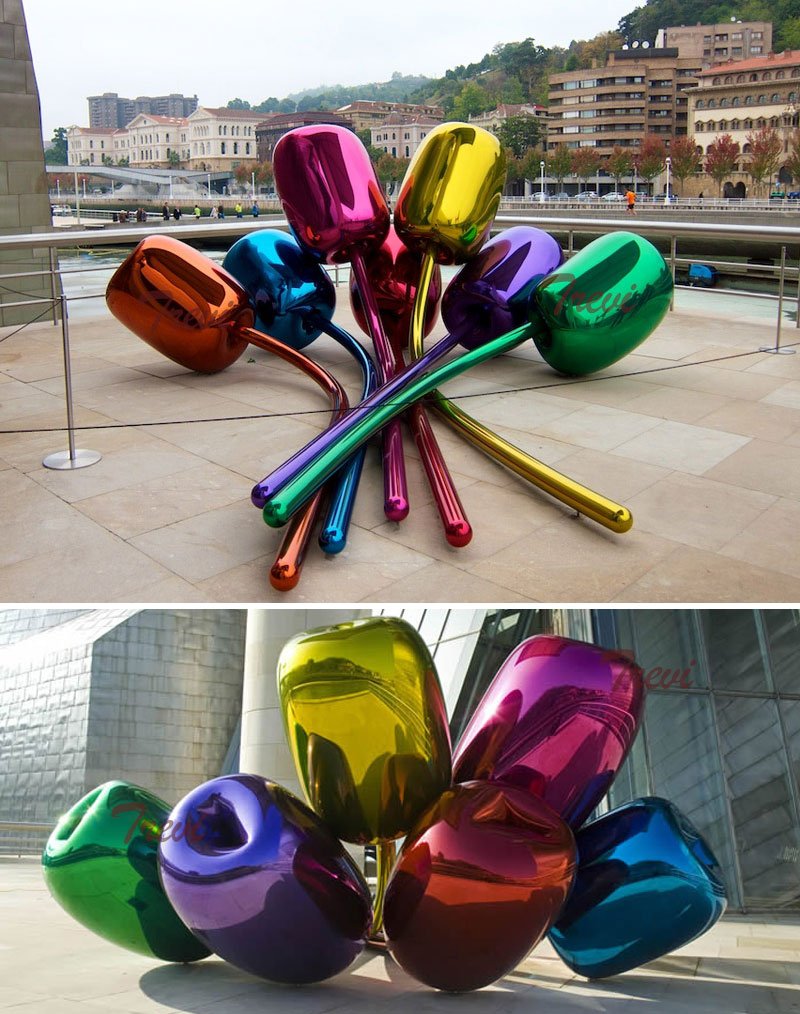 Jeff Koons metal art balloon tulip stainless steel sculpture designs