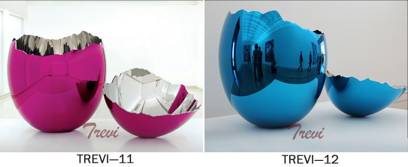 Jeff koons cracked egg contemporary metal artworks replica