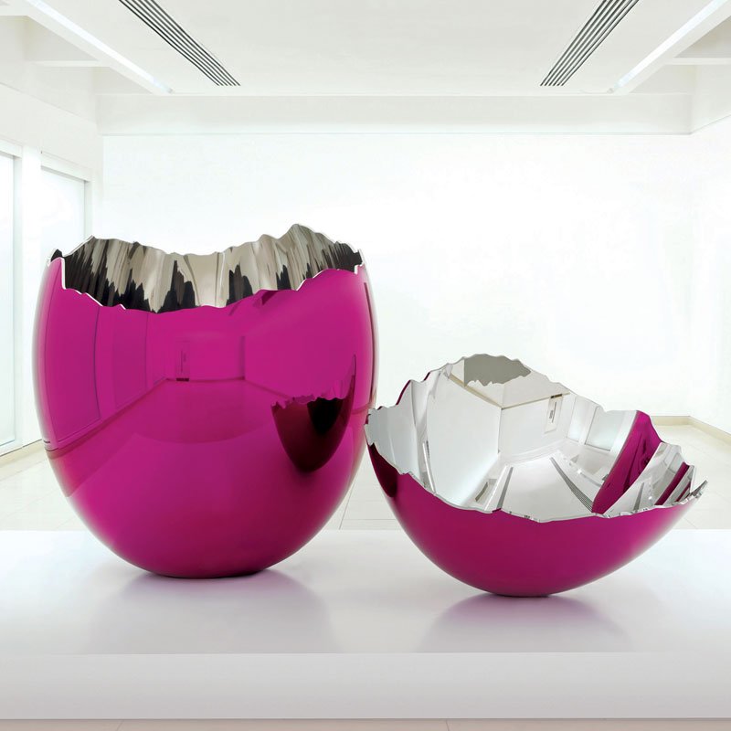 Jeff koons cracked egg(red) contemporary metal artworks replica