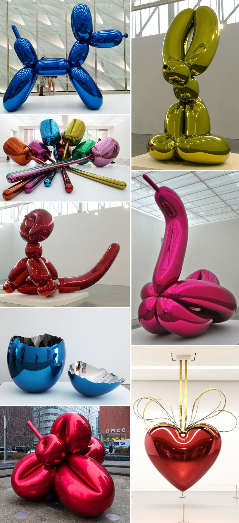 Jeff koons metal balloon art sculptures designs