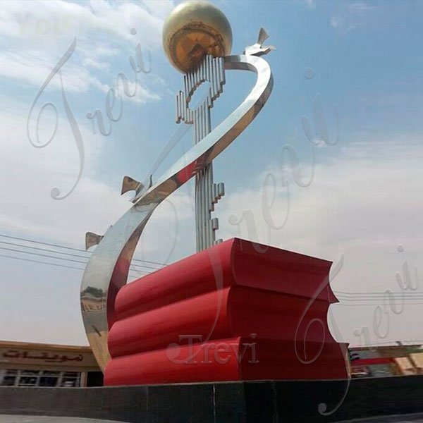 giant landscaping high polished metal sculpture for Saudi Arabia