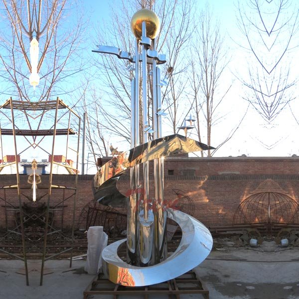 contemporary mirror polished stainless steel sculpture for home decor price