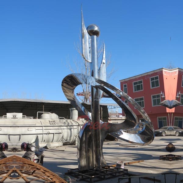 big front yard mirror polished metal art sculpture for urban decor