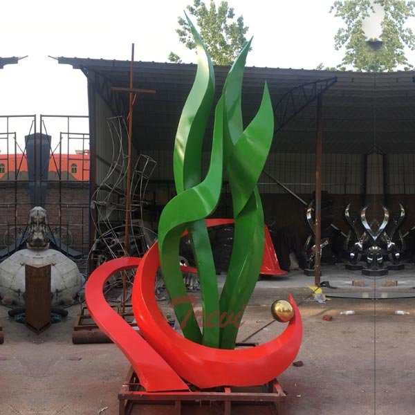 giant landscaping high polished stainless steel sculpture for home decor