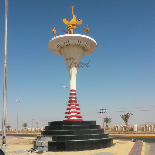 big Saudi Arabia high polished stainless steel sculpture for school