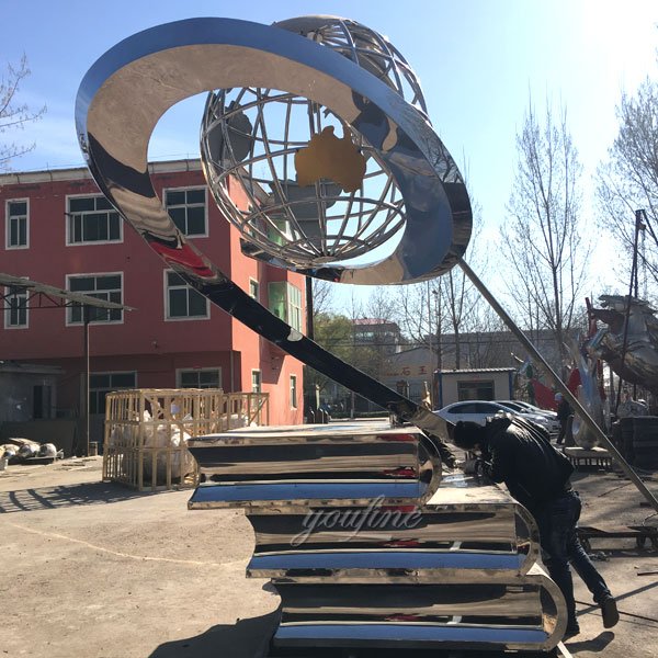 large water drop stainless steel sculpture for park decoration