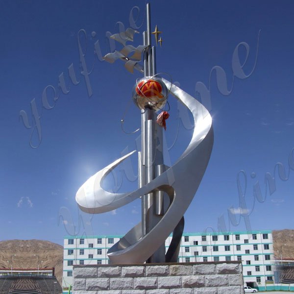 Large Metal Outdoor Sculptures Modern Mirror Polished ...