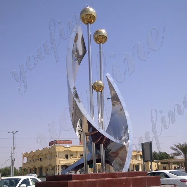 contemporary high polished metal sculpture for Saudi Arabia ...