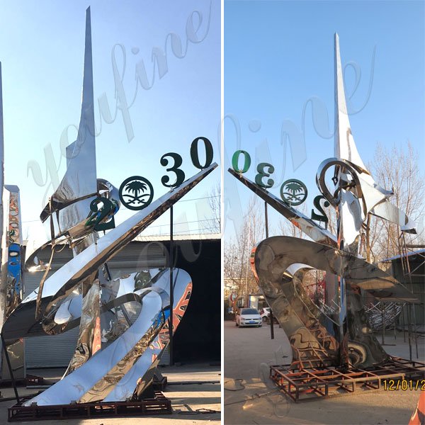 contemporary high polished metal sculpture for Saudi Arabia ...