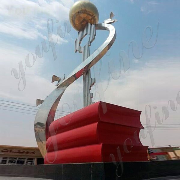giant Saudi Arabia high polished stainless steel sculpture ...