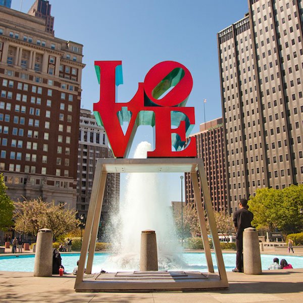 Custom made modern large stainless steel sculpture ‘love’ replication for public park TSS-33