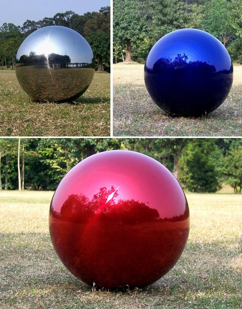 large polished stainless steel balls for garden decor designs