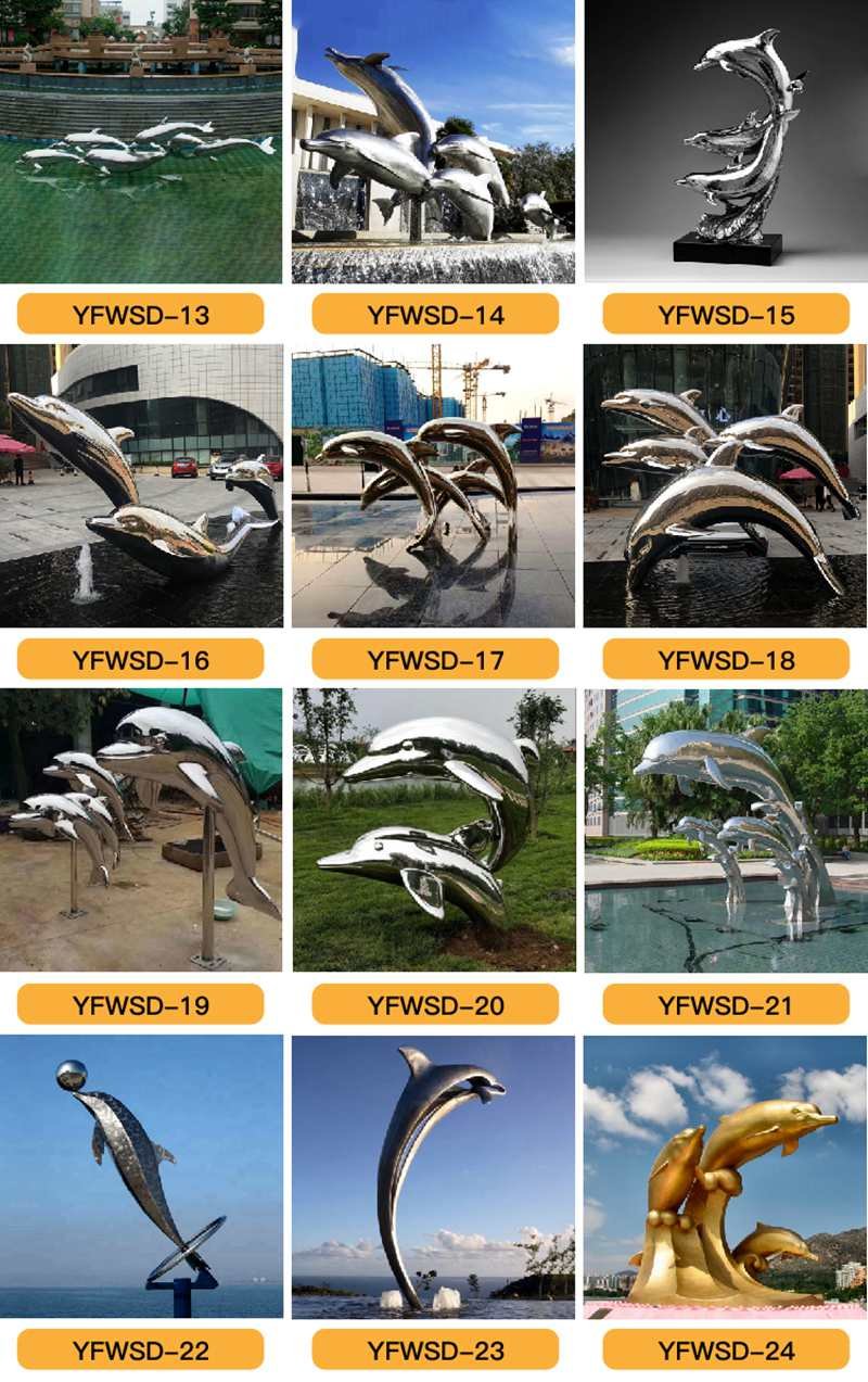 metal dolphin sculpture -Trevi Sculpture