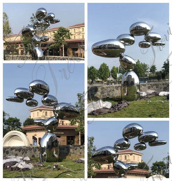 Outdoor Abstract Mirror Stainless Steel Sculpture Factory Supply