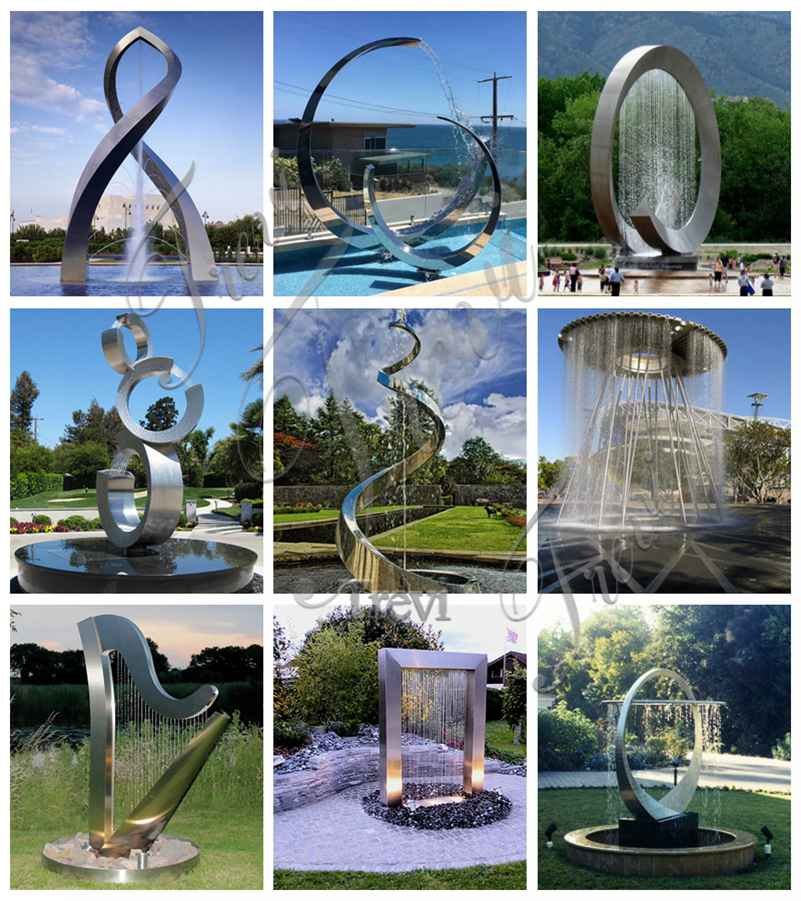 Abstract Outdoor Metal Sculpture Fountain