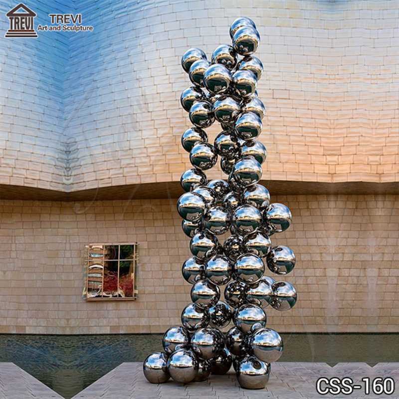High Polished Metal Ball Sculpture Modern Outdoor Decor for Sale CSS-160 (1)