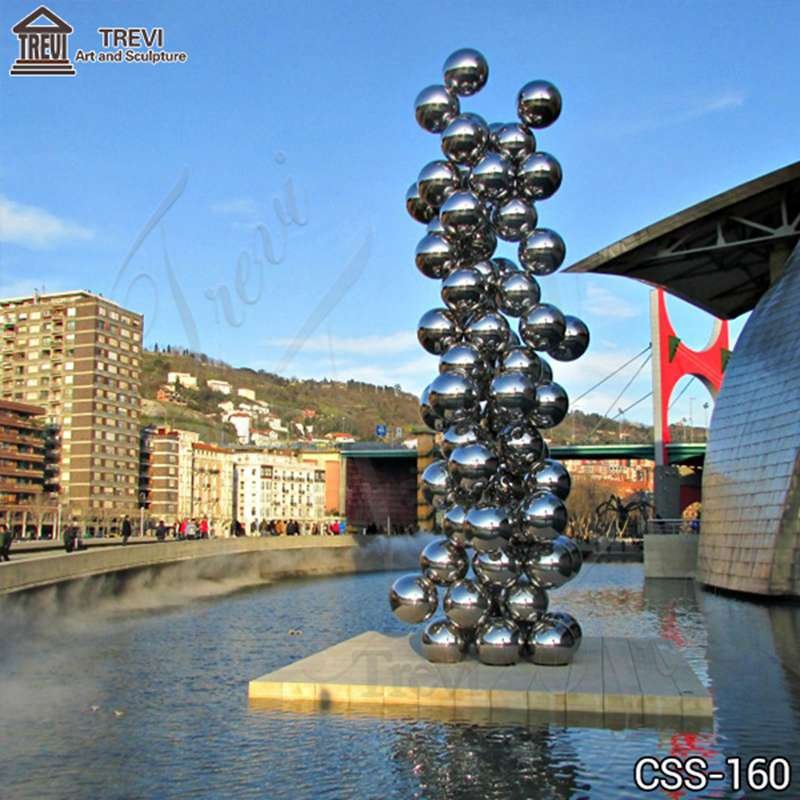 High Polished Metal Ball Sculpture Modern Outdoor Decor for Sale CSS-160 (2)