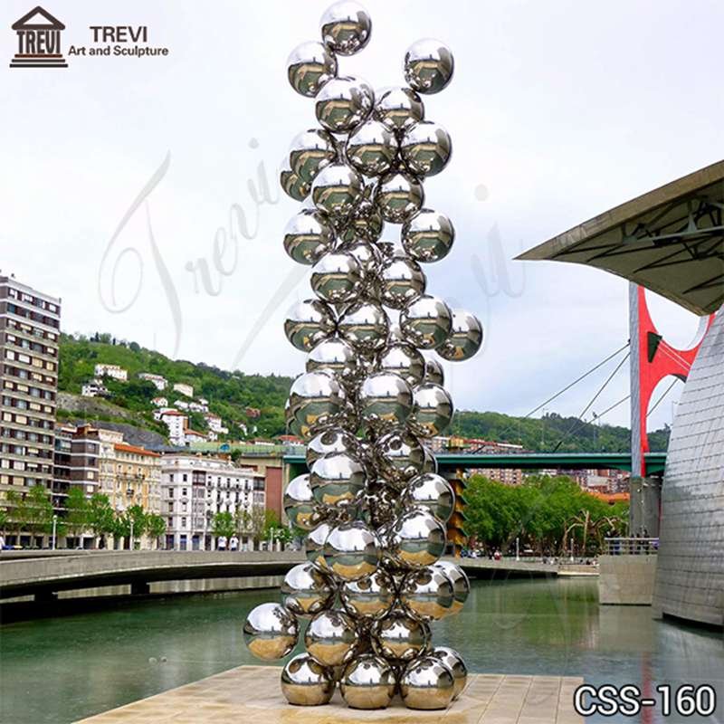 High Polished Metal Ball Sculpture Modern Outdoor Decor for Sale CSS-160 (4)