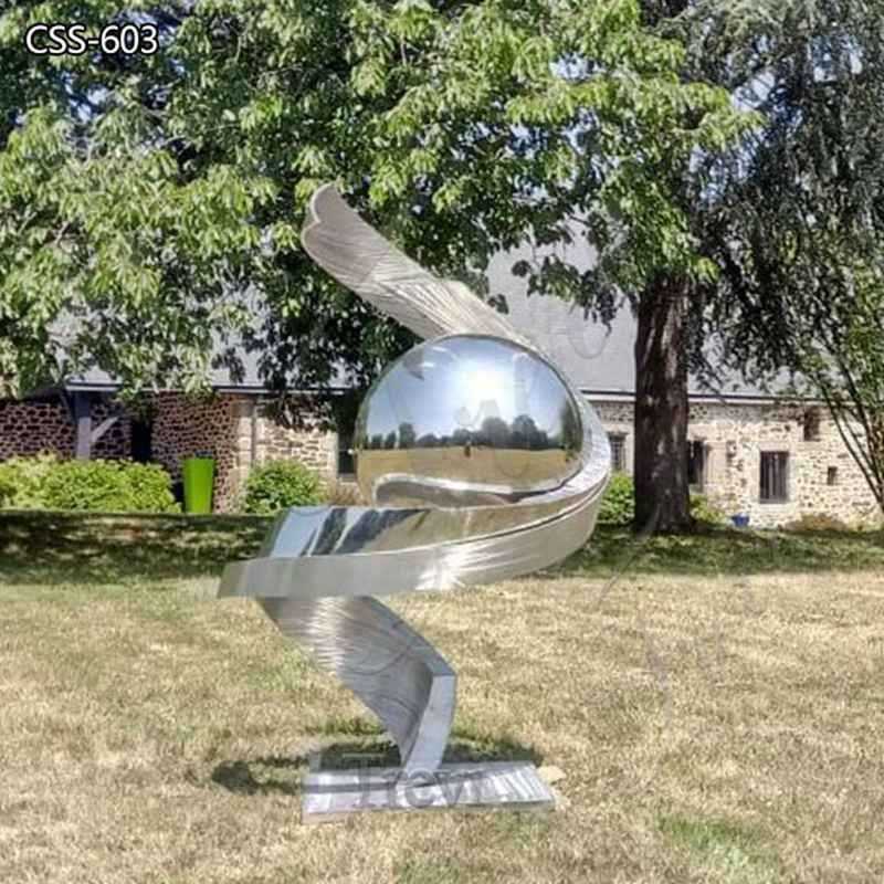 Contemporary Lawn Sculpture Stainless Steel Abstract Decor for Sale CSS-603