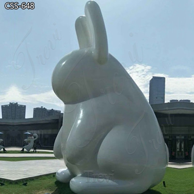 Abstract Stainless Steel White Rabbit Sculpture Manufacturer CSS-648