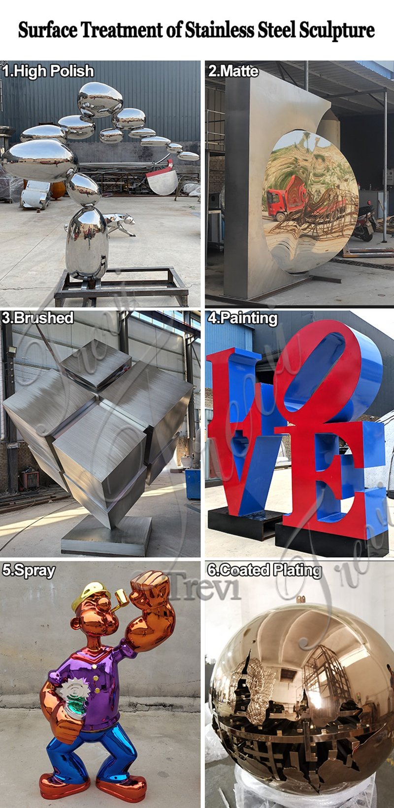 Surface Treatment of Stainless Steel Sculpture-Trevi Sculpture