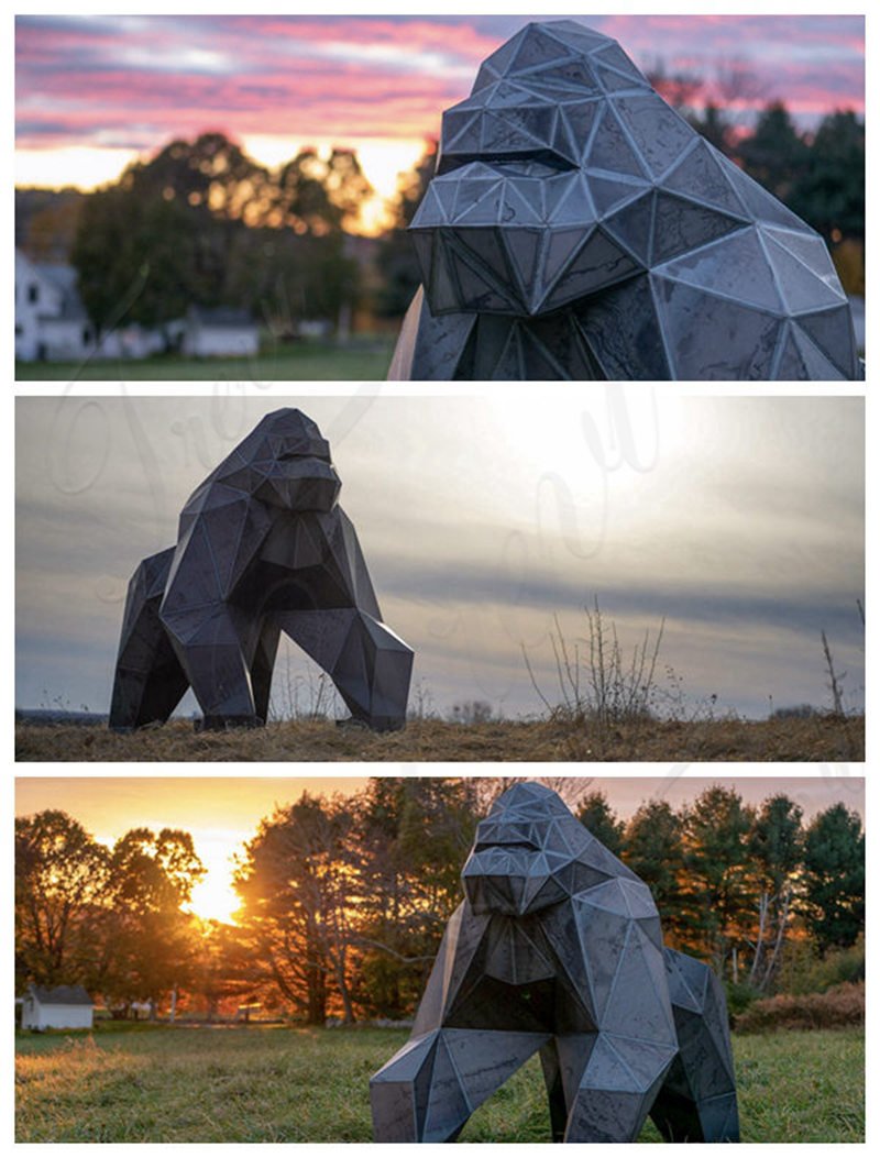 Metal gorilla sculpture -Trevi Sculpture