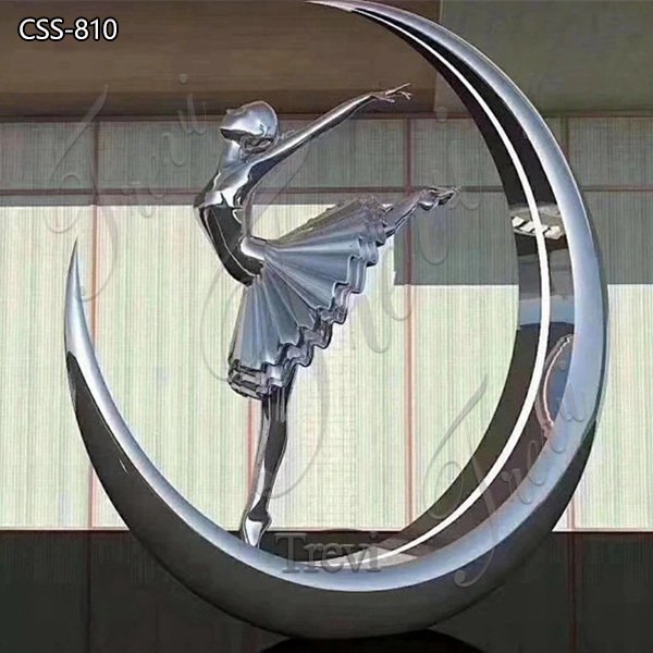 Mirror-like Metal Ballerina Sculpture Modern Design Supplier CSS-810